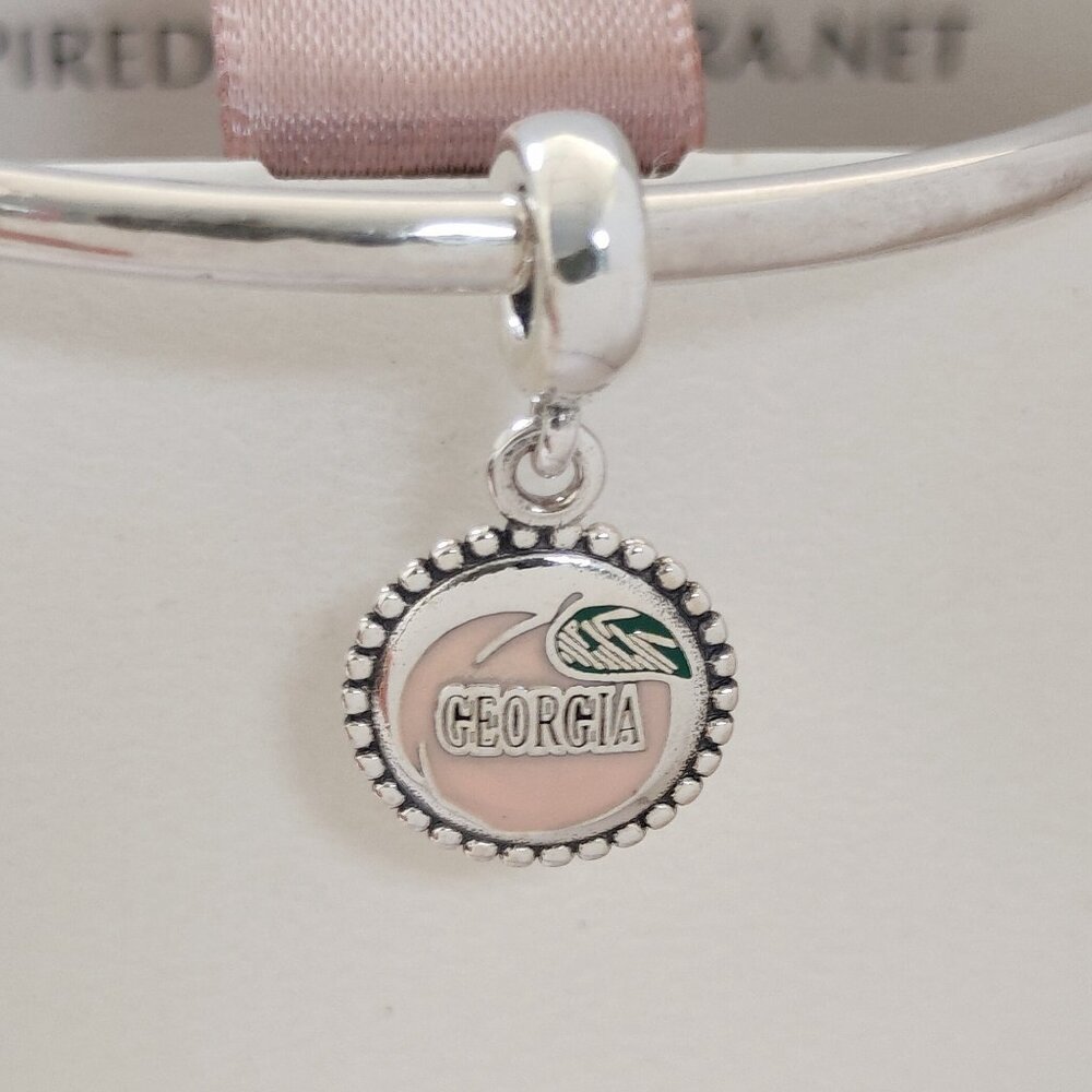 Pandora Georgia Peach Exclusive Dangle Charm with box